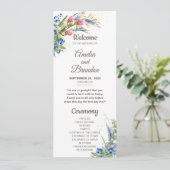 Carte Fleurs sauvages et Blueberry Rustic Wedding Progra (Debout devant)