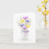 Carte Fleurs sauvages Mason Jar Vase Toute Occasion Salu (Fleur jaune)