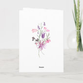 Carte Fleurs sauvages pourpres Bonne mère fête des mères (Dos)