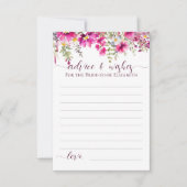 Carte Fleurs sauvages rose vif Boho Floral Voeux Conseil (Devant)