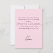 Carte Fleurs sauvages rose vif Boho Merci Floral (Dos)