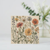 Carte Fleurs sauvages vintage (Debout devant)