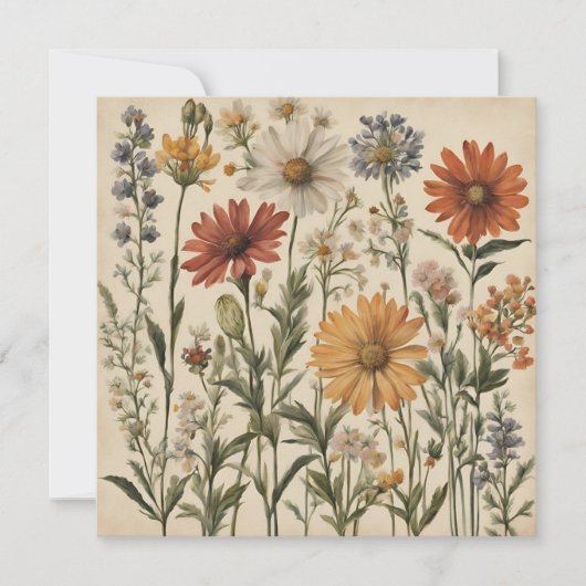 Carte Fleurs sauvages vintage (Devant)