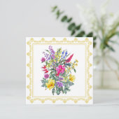 Carte Fleurs sauvages Vintages aquarelle (Debout devant)