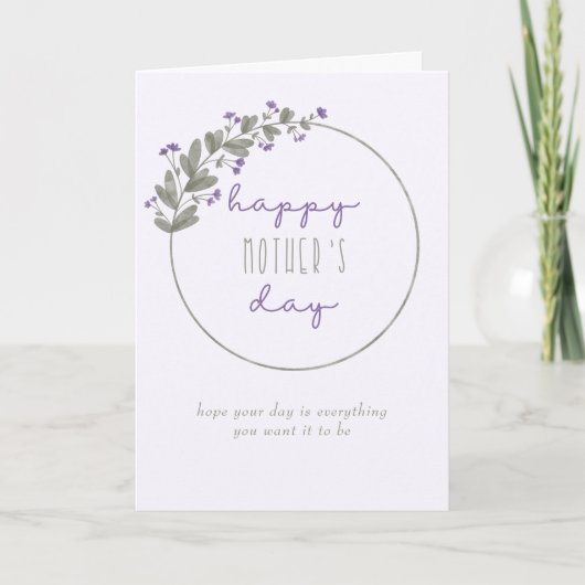 Carte Fleurs sauvages violettes Joyeuse fête des mères s (Devant)