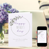 Carte Fleurs sauvages violettes Joyeuse fête des mères s