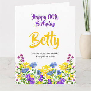 Carte Fleurs sauvages violettes modernes Jaunes Jaunes J