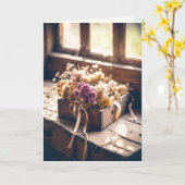 Carte Fleurs Séchées En Boîte Pour Penser À Vous (Fleur jaune)