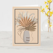 Carte Fleurs sèches Feuilles Grande nièce Adulte Anniver (Fleur jaune)