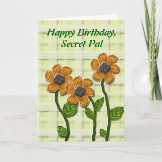 Carte Fleurs Secret Pal Anniversaire (Devant)