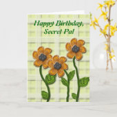 Carte Fleurs Secret Pal Anniversaire (Fleur jaune)
