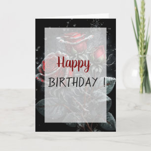 Carte Fleurs Sombres Gouttes Gothique Anniversaire