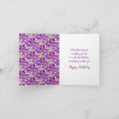 Carte Fleurs Stocks, fille violette, 40e anniversaire