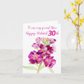 Carte Fleurs stocks roses nièce retardée 30e anniversair (Fleur jaune)
