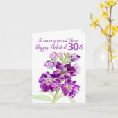 Carte Fleurs stocks violet nièce tardive 30e anniversair (Fleur jaune)
