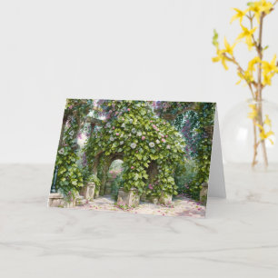 Carte Fleurs sur Ancienne Pergola Garden Art Note Card