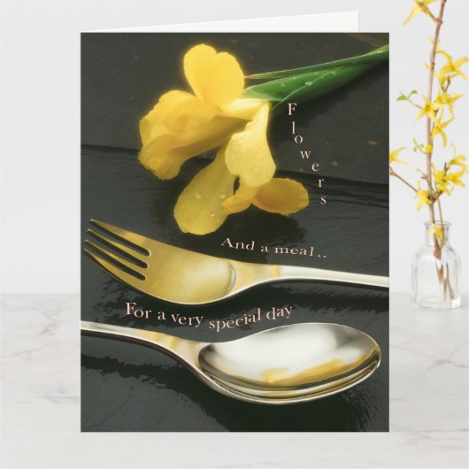 Carte Fleurs sur Ardoise (Fleur jaune)