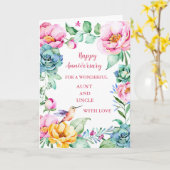 Carte Fleurs Tante et Oncle Anniversaire (Fleur jaune)