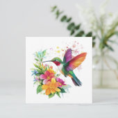 Carte Fleurs tropicales des colibris (Debout devant)
