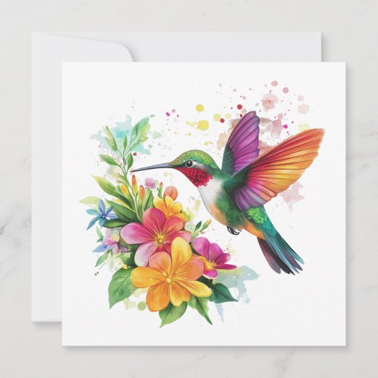 Carte Fleurs tropicales des colibris (Devant)