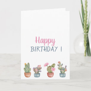 Carte Fleurs Tropicales Plantes Grasses Anniversaire