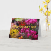 Carte Fleurs tulipes et Roses Bonne fête des mères (Fleur jaune)