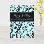 Carte Fleurs Turquoise Grand-fille Anniversaire (Fleur jaune)