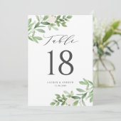 Carte Fleurs vertes et blanches Numéros de tableau gris (Debout devant)