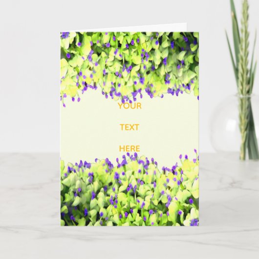 Carte fleurs vertes et violettes (Devant)