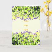 Carte fleurs vertes et violettes (Fleur jaune)