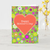 Carte Fleurs vintages Bonne fête des mères (Fleur jaune)