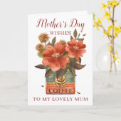 Carte Fleurs vintages Café Mères Fête (Fleur jaune)