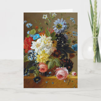 Carte Fleurs Vintages colorées Peinture