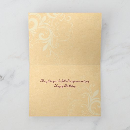 Carte Fleurs vintages d'anniversaire (Intérieur)