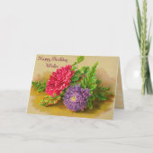 Carte Fleurs vintages d'anniversaire (Devant)