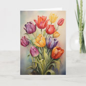 Carte Fleurs vintages de tulipes de Pâques (Devant)