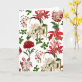 Carte Fleurs vintages modernes de Noël (Fleur jaune)