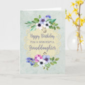 Carte Fleurs Vintages rustiques Grand-fille Anniversaire (Fleur jaune)