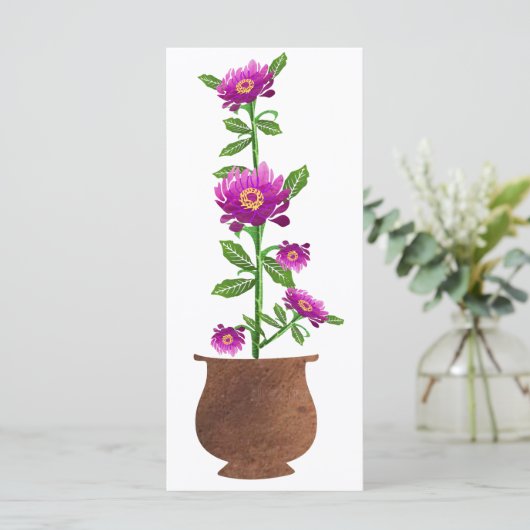 Carte Fleurs violettes (Debout devant)