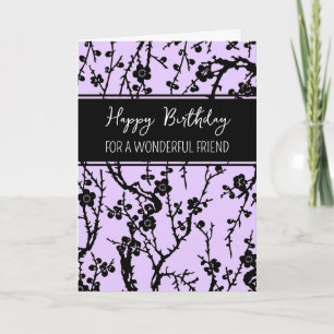 Carte Fleurs violettes Ami Anniversaire