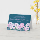 Carte Fleurs violettes bleues Fille en droit Anniversair (Fleur jaune)
