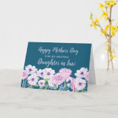 Carte Fleurs violettes Bleues Fille en droit Bonne Mère (Fleur jaune)