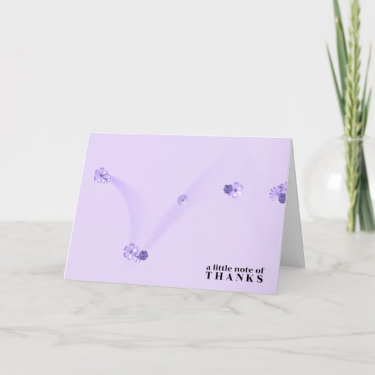 Carte Fleurs Violettes Clairsemées Merci (Devant)