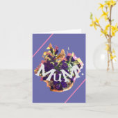 Carte Fleurs violettes et oiseaux (Fleur jaune)