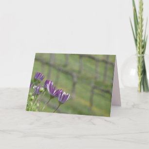 Carte Fleurs violettes et vignes de raisin, vierges à l'