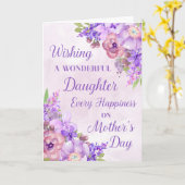 Carte Fleurs violettes Fête des mères Fille (Fleur jaune)