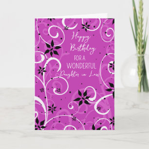 Carte Fleurs violettes Fille en droit Anniversaire