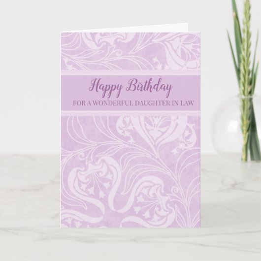 Carte Fleurs violettes Fille en droit Anniversaire (Devant)
