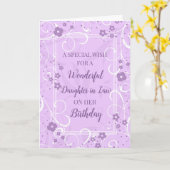 Carte Fleurs violettes Fille en droit Anniversaire (Fleur jaune)