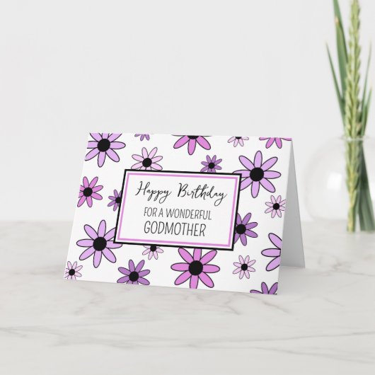 Carte Fleurs violettes Godmère Anniversaire (Devant)